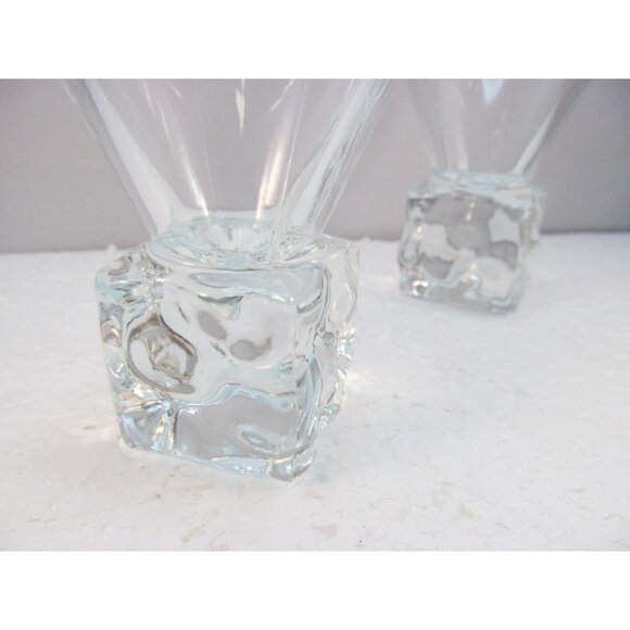 Set of 2 Vintage Disaronno Melting Ice Cube Base Martini Glasses Made in Italy - Picture 5 of 16
